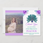 Green und Blue Peacock | LILA BLUME Dankeskarte (Vorderseite)