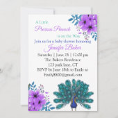 Green und Blue Peacock | LILA BLUME Einladung (Vorderseite)