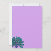 Green und Blue Peacock | LILA BLUME Einladung (Rückseite)