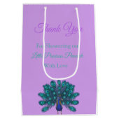 Green und Blue Peacock | LILA BLUME Mittlere Geschenktüte (Rückseite)