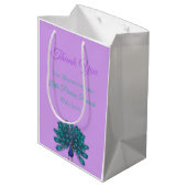 Green und Blue Peacock | LILA BLUME Mittlere Geschenktüte (Rückseite Schrägansicht)