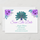 Green und Blue Peacock | LILA BLUME Save The Date (Vorderseite)