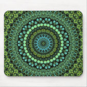Green und Blue Peacock Mandala Design Mousepad (Vorne)