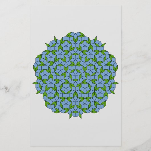 Green und Blue Penrose Rhombus Muster Briefpapier (Vorderseite)