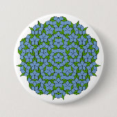 Green und Blue Penrose Rhombus Muster Button (Vorderseite)