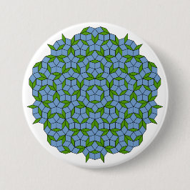 Green und Blue Penrose Rhombus Muster Button