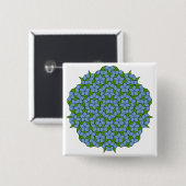 Green und Blue Penrose Rhombus Muster Button (Vorne & Hinten)