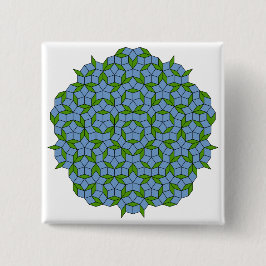Green und Blue Penrose Rhombus Muster Button