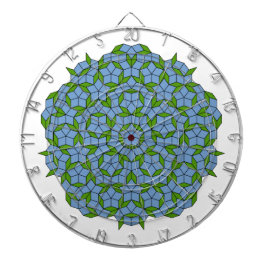 Green und Blue Penrose Rhombus Muster Dartscheibe