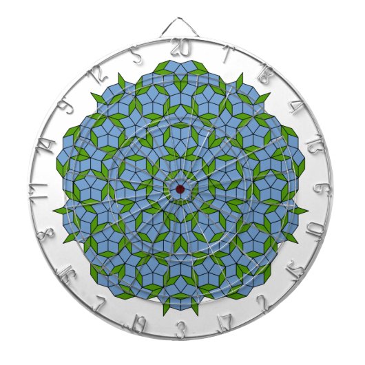 Green und Blue Penrose Rhombus Muster Dartscheibe (vorne)