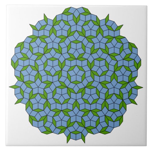 Green und Blue Penrose Rhombus Muster Fliese (Vorderseite)