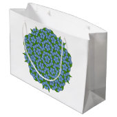 Green und Blue Penrose Rhombus Muster Große Geschenktüte (Rückseite Schrägansicht)