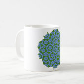 Green und Blue Penrose Rhombus Muster Kaffeetasse (Vorderseite Links)
