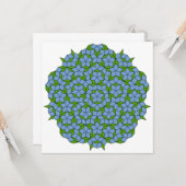 Green und Blue Penrose Rhombus Muster Karte (Vorderseite/Rückseite Beispiel)