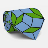 Green und Blue Penrose Rhombus Muster Krawatte (Gerollt)