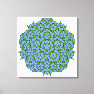Green und Blue Penrose Rhombus Muster Leinwanddruck