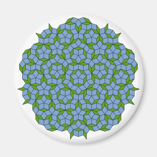 Green und Blue Penrose Rhombus Muster Magnet (Vorne)