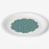 Green und Blue Penrose Rhombus Muster Pappteller (Schrägansicht)