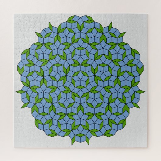 Green und Blue Penrose Rhombus Muster Puzzle (Vertikal)