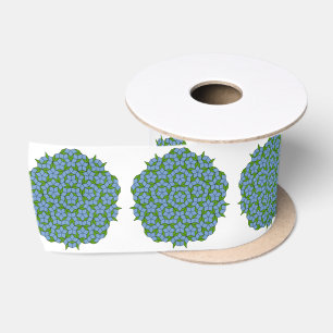 Green und Blue Penrose Rhombus Muster Satinband