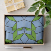 Green und Blue Penrose Rhombus Muster Seidenpapier (Geschenk)