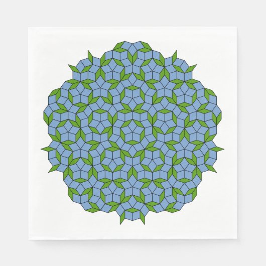 Green und Blue Penrose Rhombus Muster Serviette (Vorderseite)