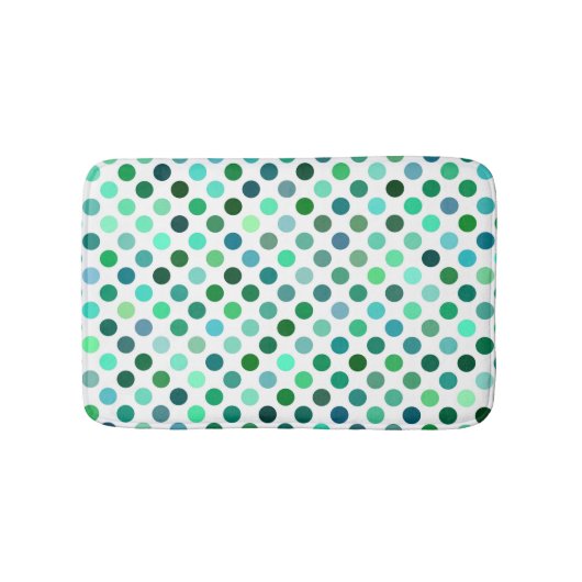 Green und Blue Polka Dot Badematte (Vorderseite)