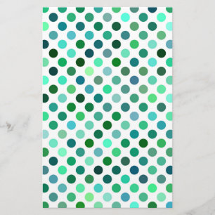 Green und Blue Polka Dot Briefpapier