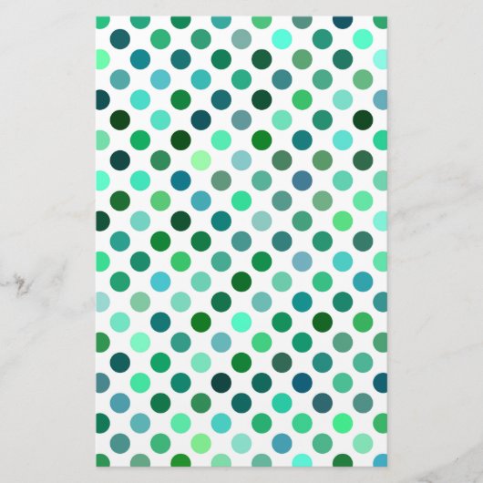 Green und Blue Polka Dot Briefpapier (Vorderseite)