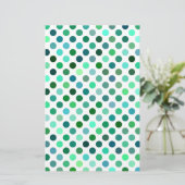 Green und Blue Polka Dot Briefpapier (Stehend Vorderseite)