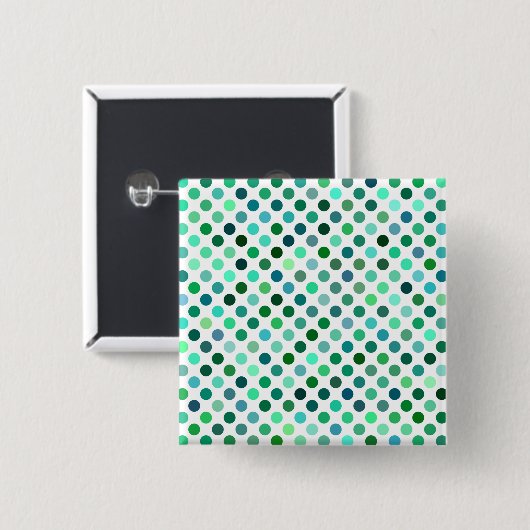 Green und Blue Polka Dot Button (Vorne & Hinten)
