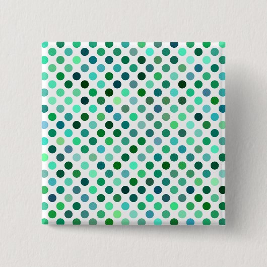 Green und Blue Polka Dot Button (Vorderseite)