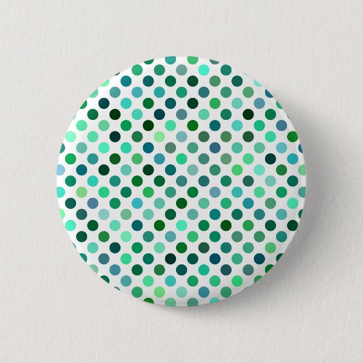Green und Blue Polka Dot Button (Vorderseite)
