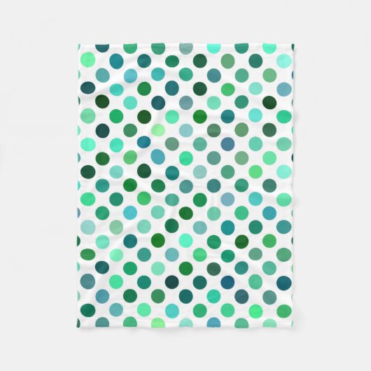 Green und Blue Polka Dot Fleecedecke (Vorderseite)