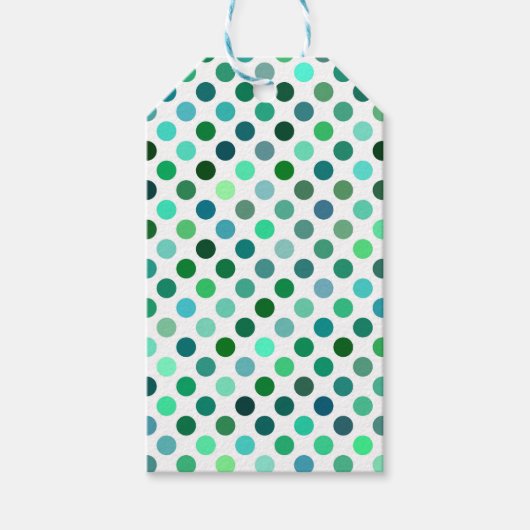 Green und Blue Polka Dot Geschenkanhänger (Vorderseite)