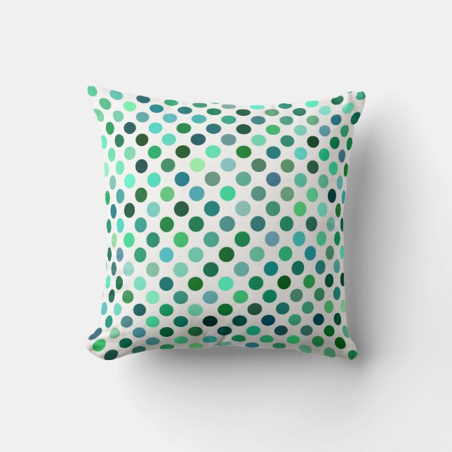 Green und Blue Polka Dot Kissen (Vorderseite)