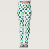 Green und Blue Polka Dot Leggings (Vorderseite)