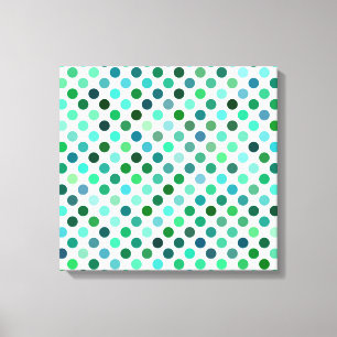 Green und Blue Polka Dot Leinwanddruck