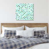 Green und Blue Polka Dot Leinwanddruck (Insitu (Schlafzimmer))