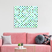 Green und Blue Polka Dot Leinwanddruck (Insitu (Wohnzimmer))