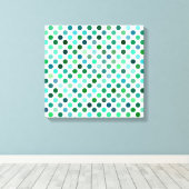 Green und Blue Polka Dot Leinwanddruck (Insitu (Holzboden))