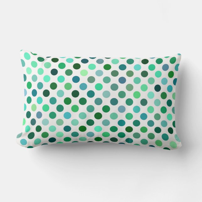 Green und Blue Polka Dot Lendenkissen (Vorderseite)