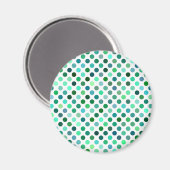 Green und Blue Polka Dot Magnet (Vorderseite/Rückseite)