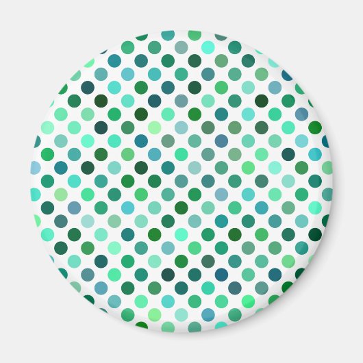 Green und Blue Polka Dot Magnet (Vorne)