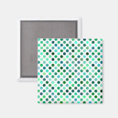Green und Blue Polka Dot Magnet (Vorderseite/Rückseite)