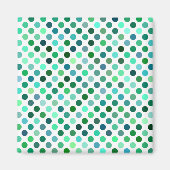 Green und Blue Polka Dot Magnet (Vorne)