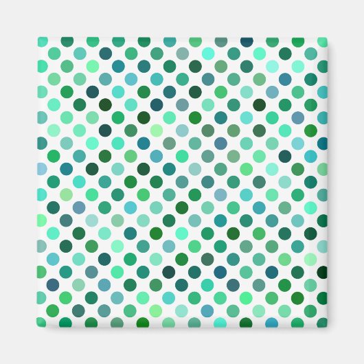 Green und Blue Polka Dot Magnet (Vorne)