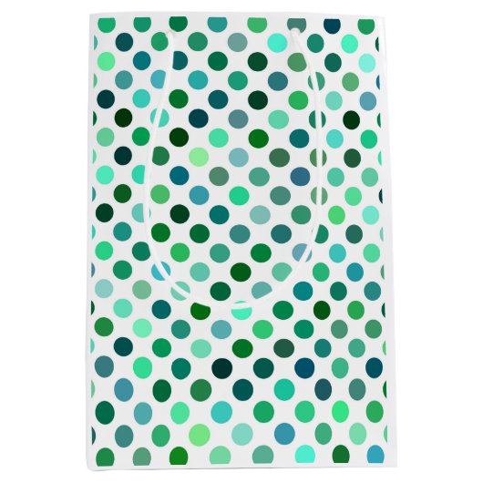 Green und Blue Polka Dot Mittlere Geschenktüte (Vorderseite)
