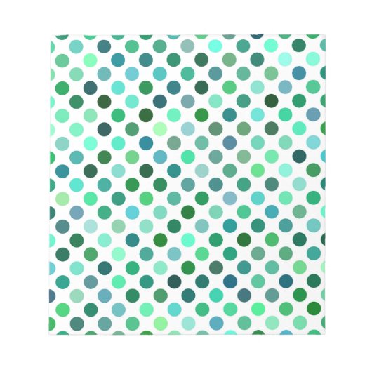 Green und Blue Polka Dot Notizblock (Vorderseite)