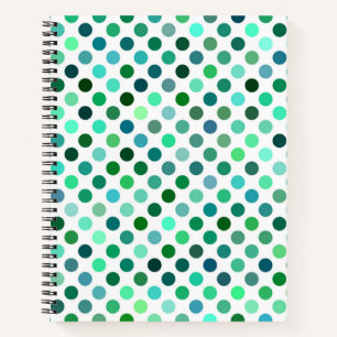 Green und Blue Polka Dot Notizblock